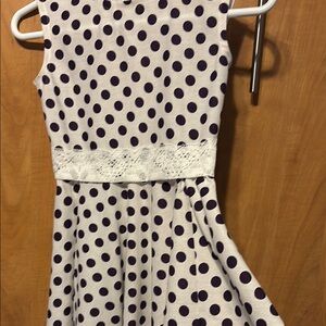 Polka Dot Kids Dress - Purple and White